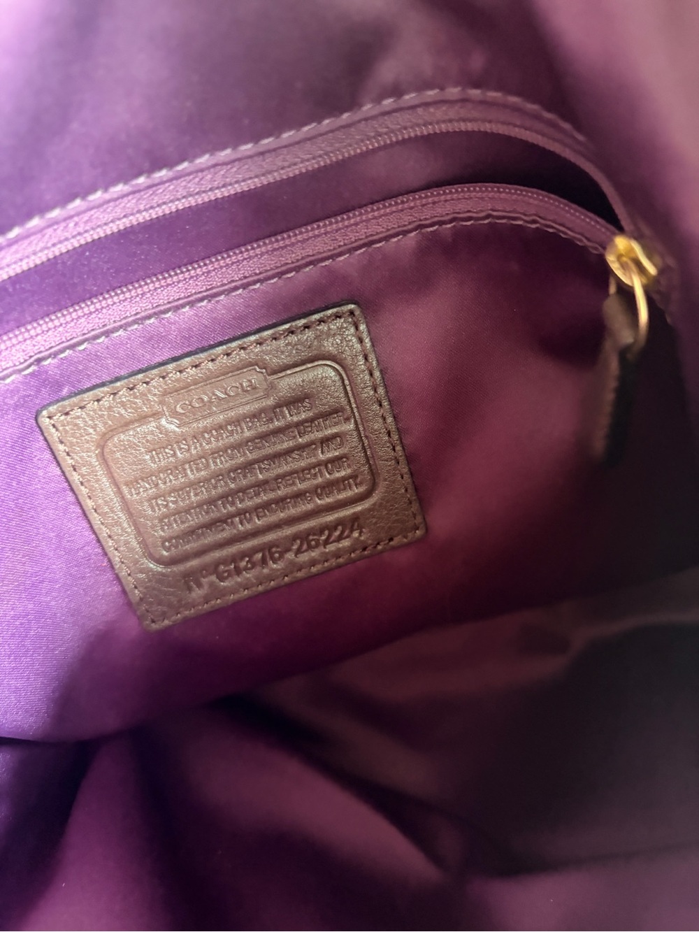 Coach Dark Brown Pebbled Leather Hobo Bag - Picture 9 of 9